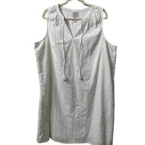 NWOT St. Johns Bay White Floral Embroidered Feminine dress Size XXL